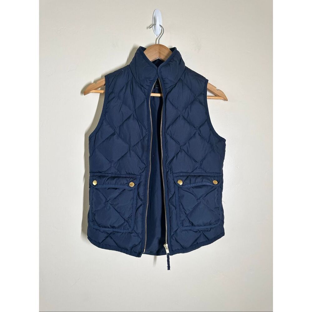 J. Crew Navy Blue Quilted Puffer Vest Size XXS Petite